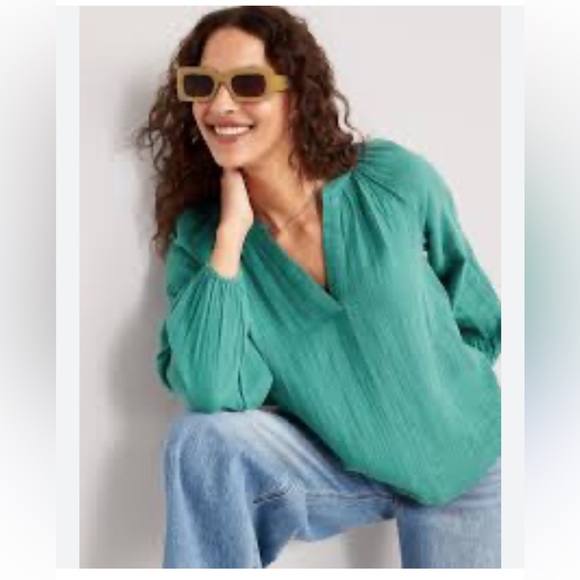 Old Navy 💯 Cotton Gauze Blouse beach cover up - Picture 3 of 8